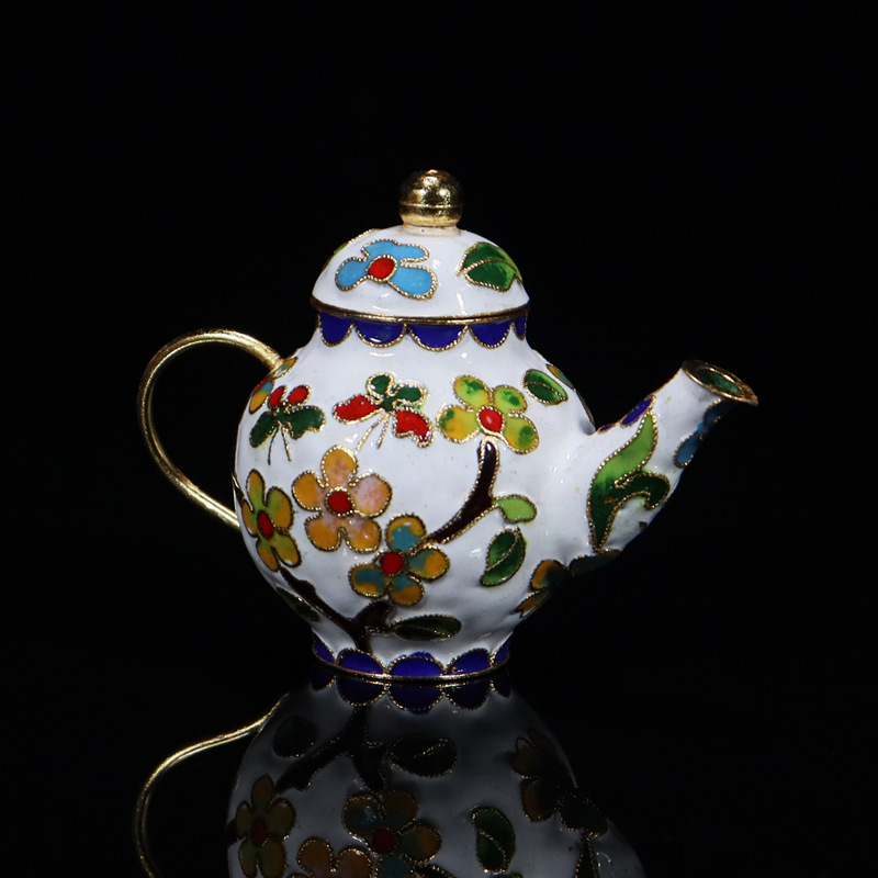 Beijing Jingtai LAN craft Cultural gift and decorative items: copper body cloisonne enamel filigree silver blue jars and POTS pic 4