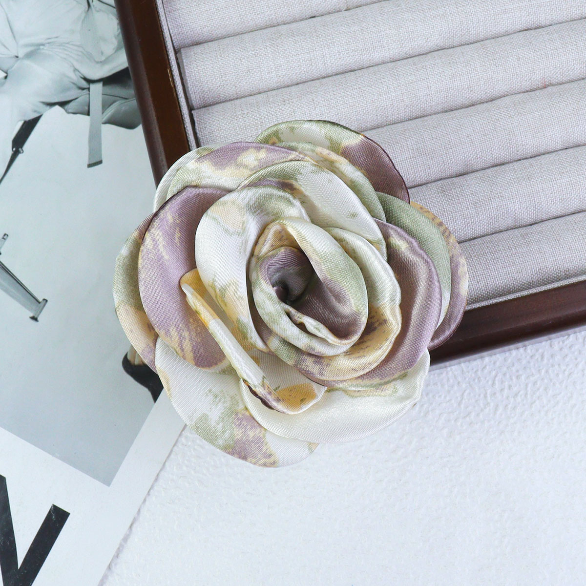 10cm手工立体扎染感玫瑰花朵DIY饰品鞋花包包服装辅料首饰配件详情4