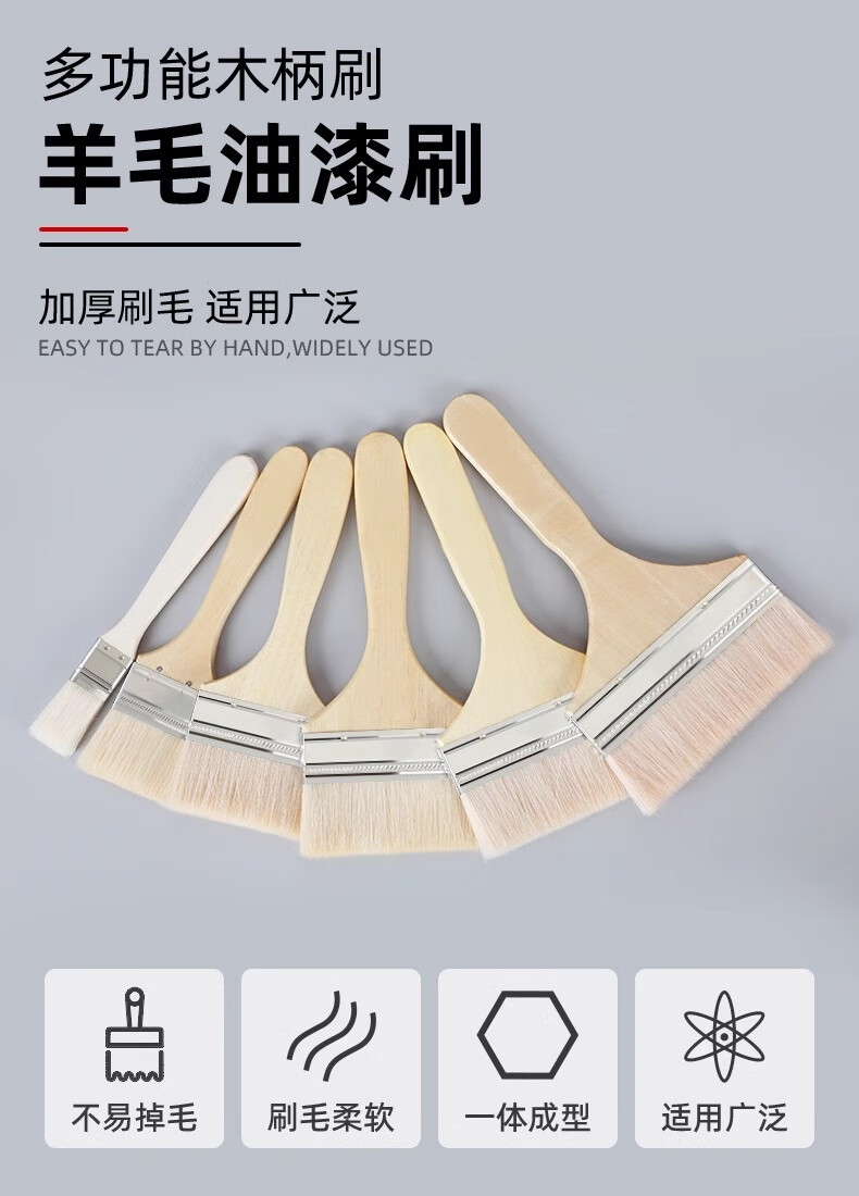 羊毛刷 软毛油漆涂料刷烘焙烧烤油刷子耐高温刷子【1STF0】详情1