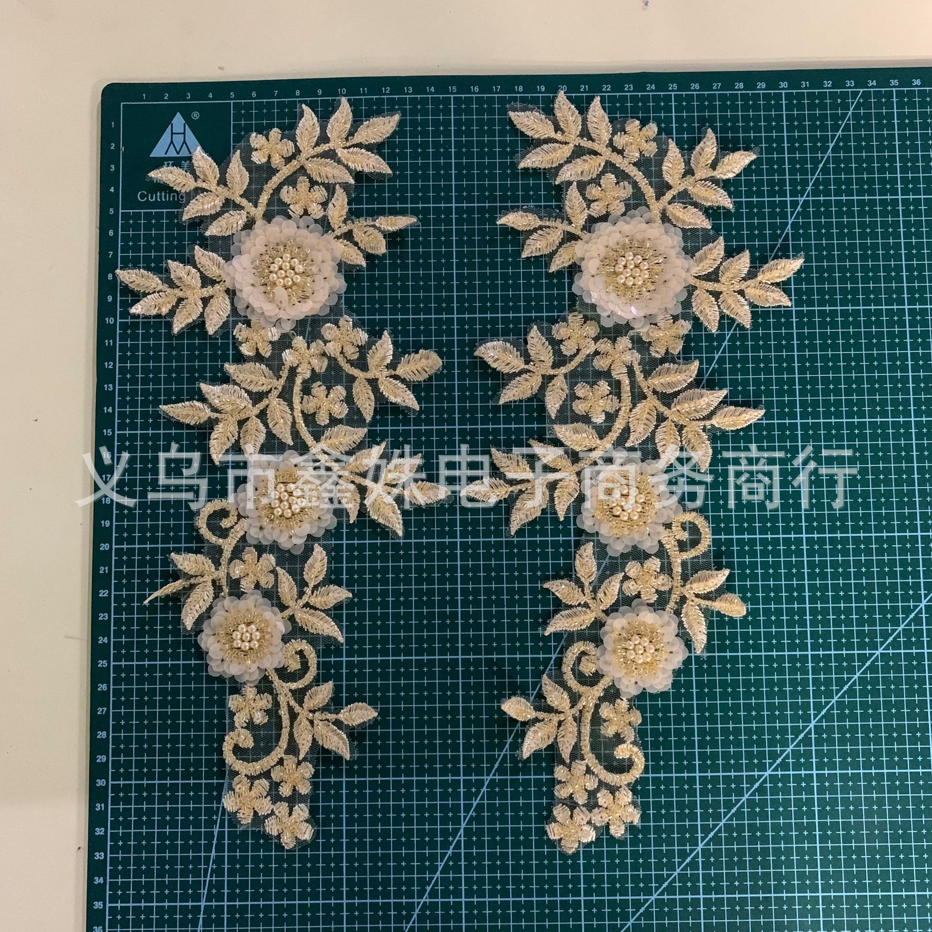 Best-selling colored three-dimensional lace embroidered fabric stickers for diy evening gowns and wedding clothing accessories with sequins and decals pic 13