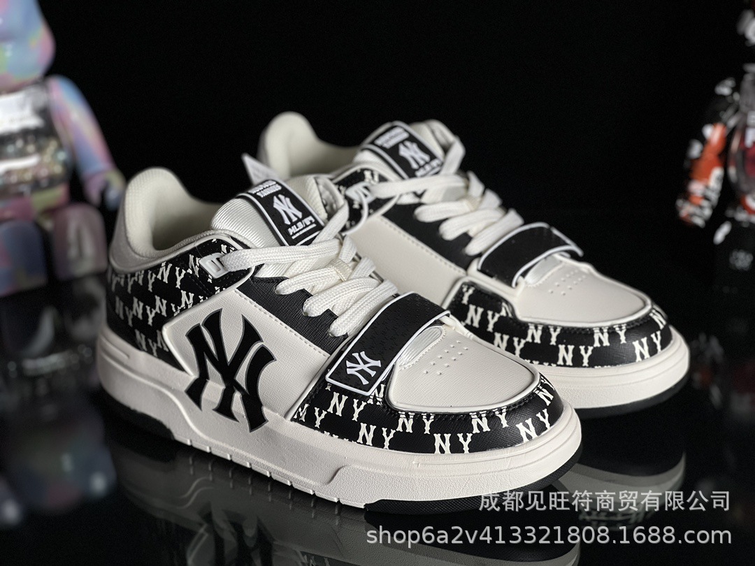 莆田纯原mlb老爹鞋学长鞋中帮NY大标洋基队厚底增高鞋6CM男女鞋详情7