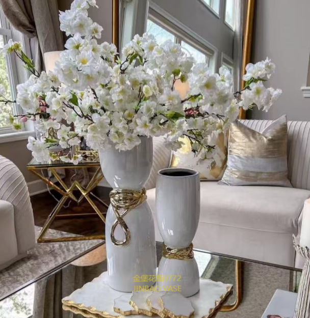 Nordic creative ceramic vases, rotating aesthetic ornaments, high-end living room entrance hall tabletop, dining table, dried flower decorations pic 18