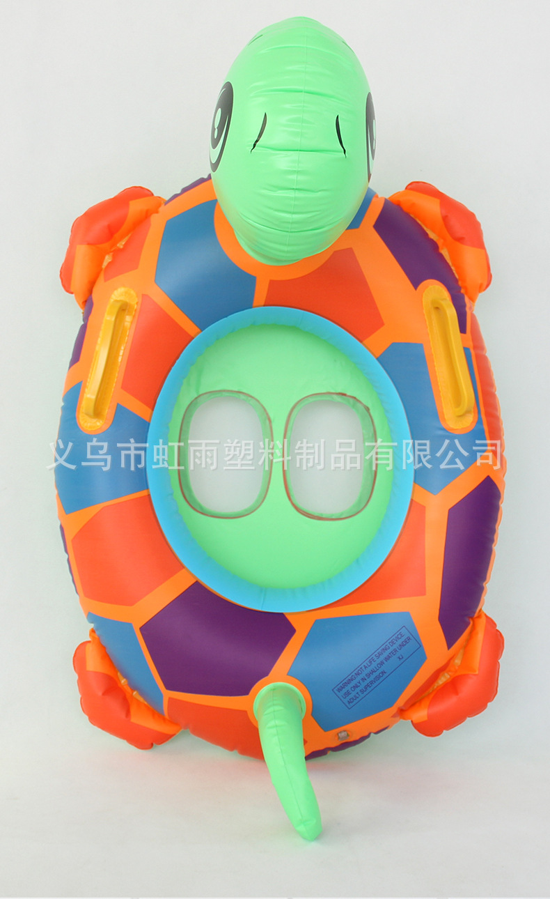 卡通乌龟艇水上充气儿童玩具座圈带把手防侧翻游泳圈婴儿坐圈批发详情4