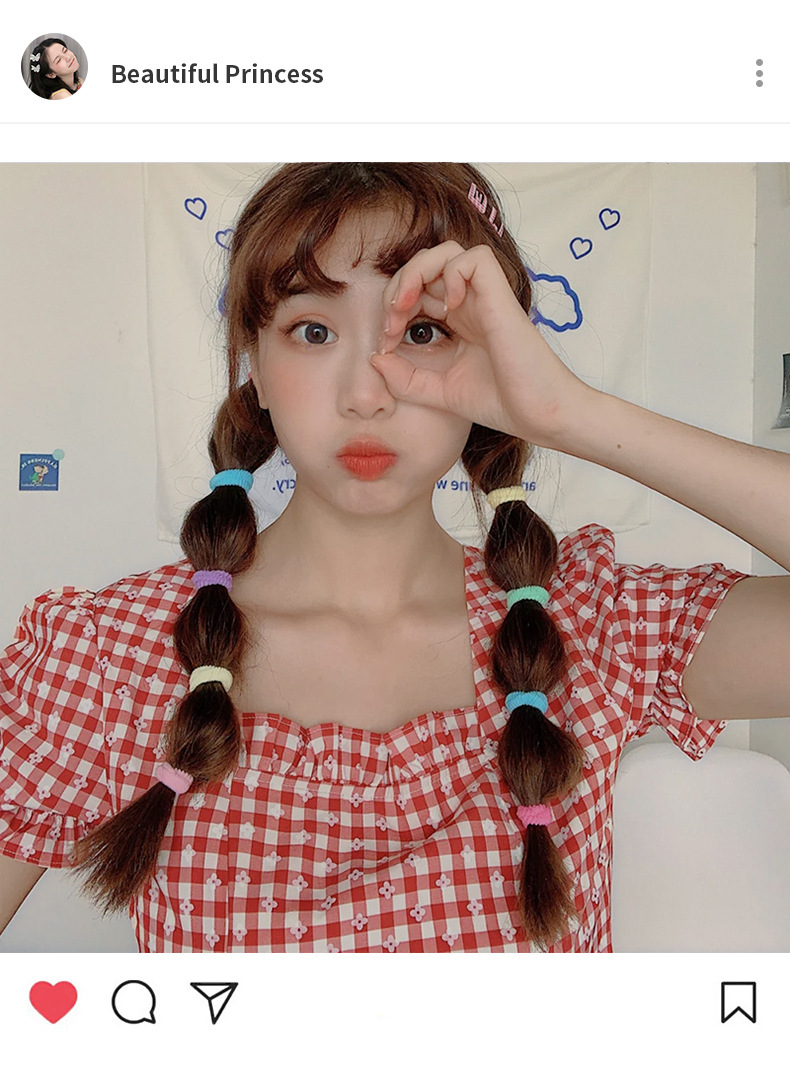 罐装无接缝橡皮筋女扎头发圈高弹力耐用发绳黑色不伤发女发圈头饰详情26