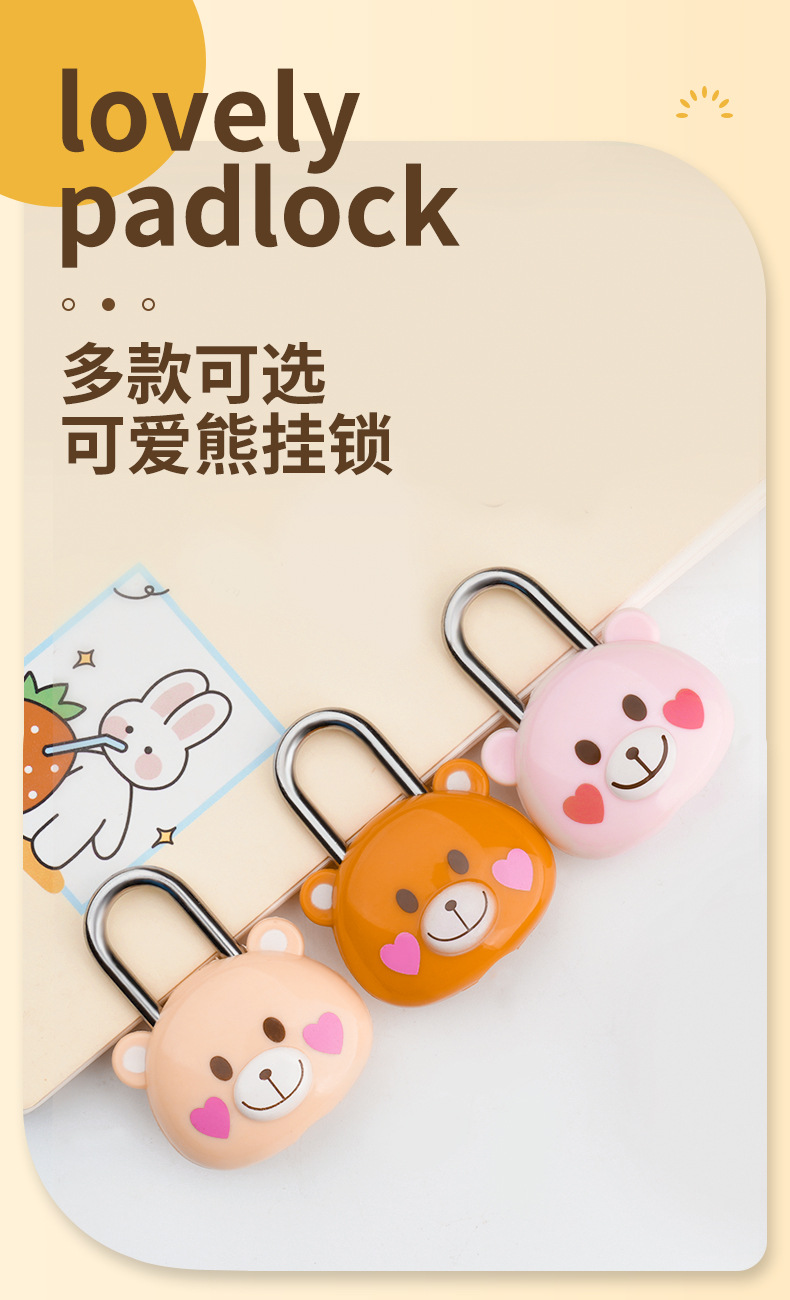 Cute padlock, cartoon combination lock, lock holder, lock head, small lock, cabinet lock, student dormitory suitcase, mini padlock pic 1