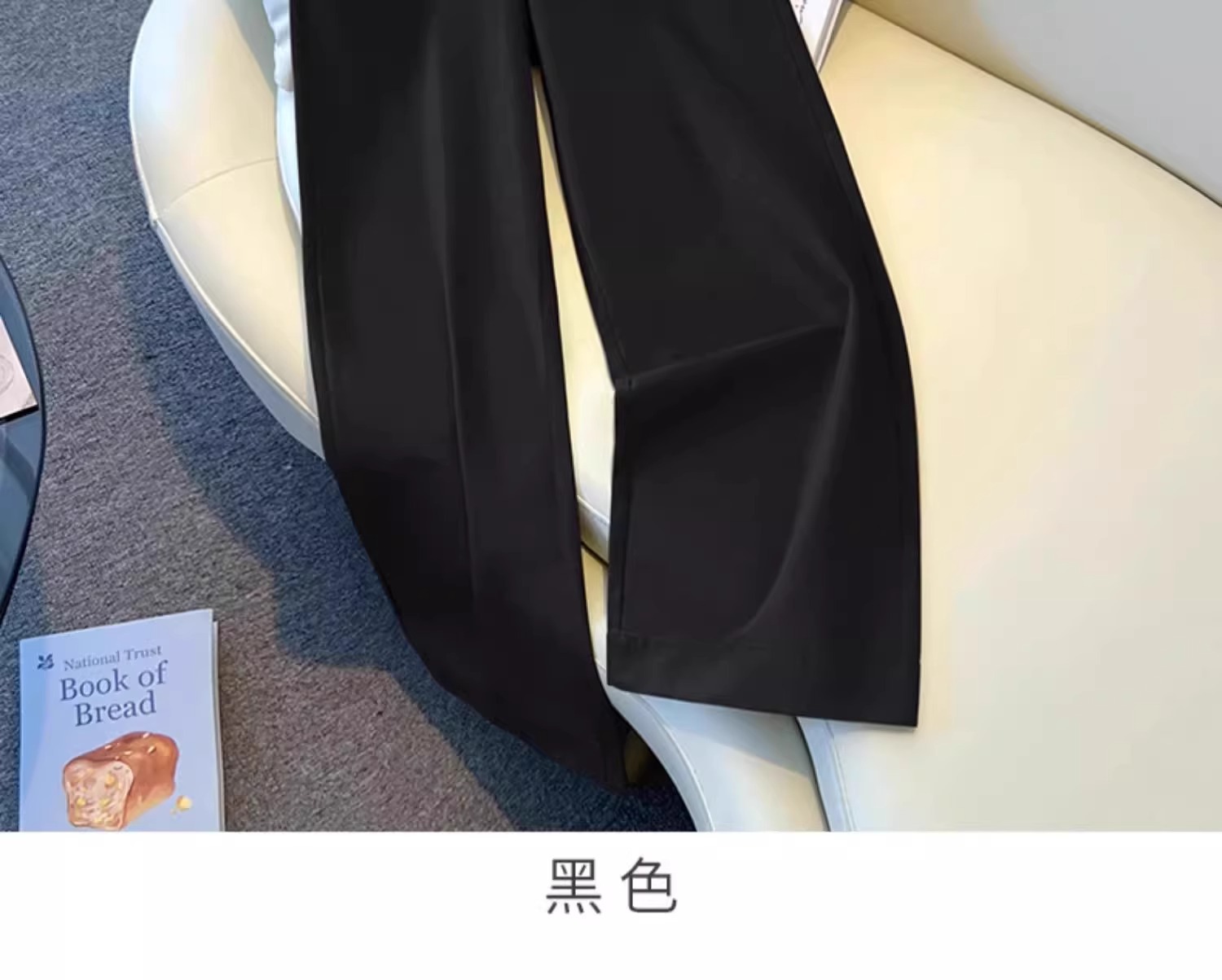 卡其色宽松阔腿裤女2025秋季新款小个子休闲裤显瘦九分直筒裤子女详情13