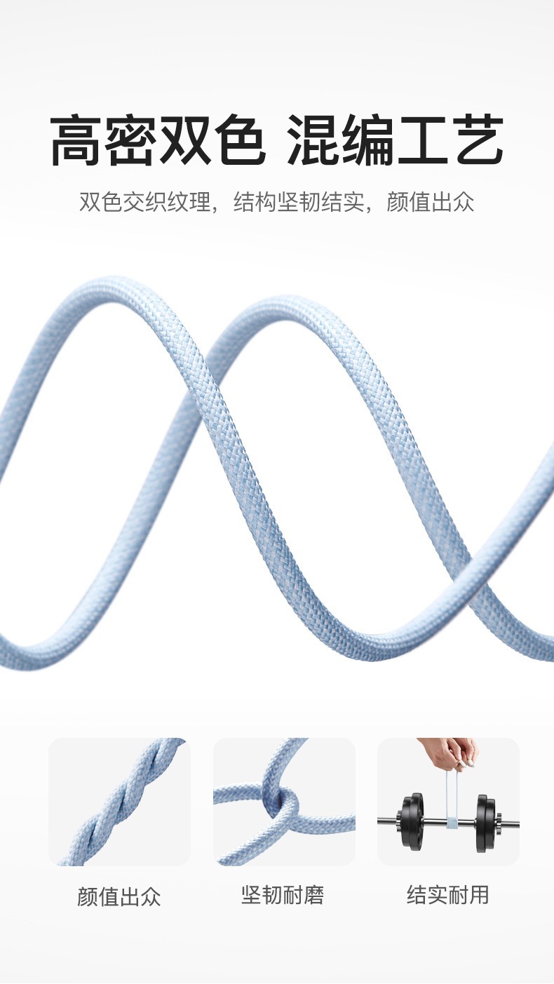 编织马卡龙PD20W数据线适用于苹果16/15/14/13双C充电线原厂批发详情7