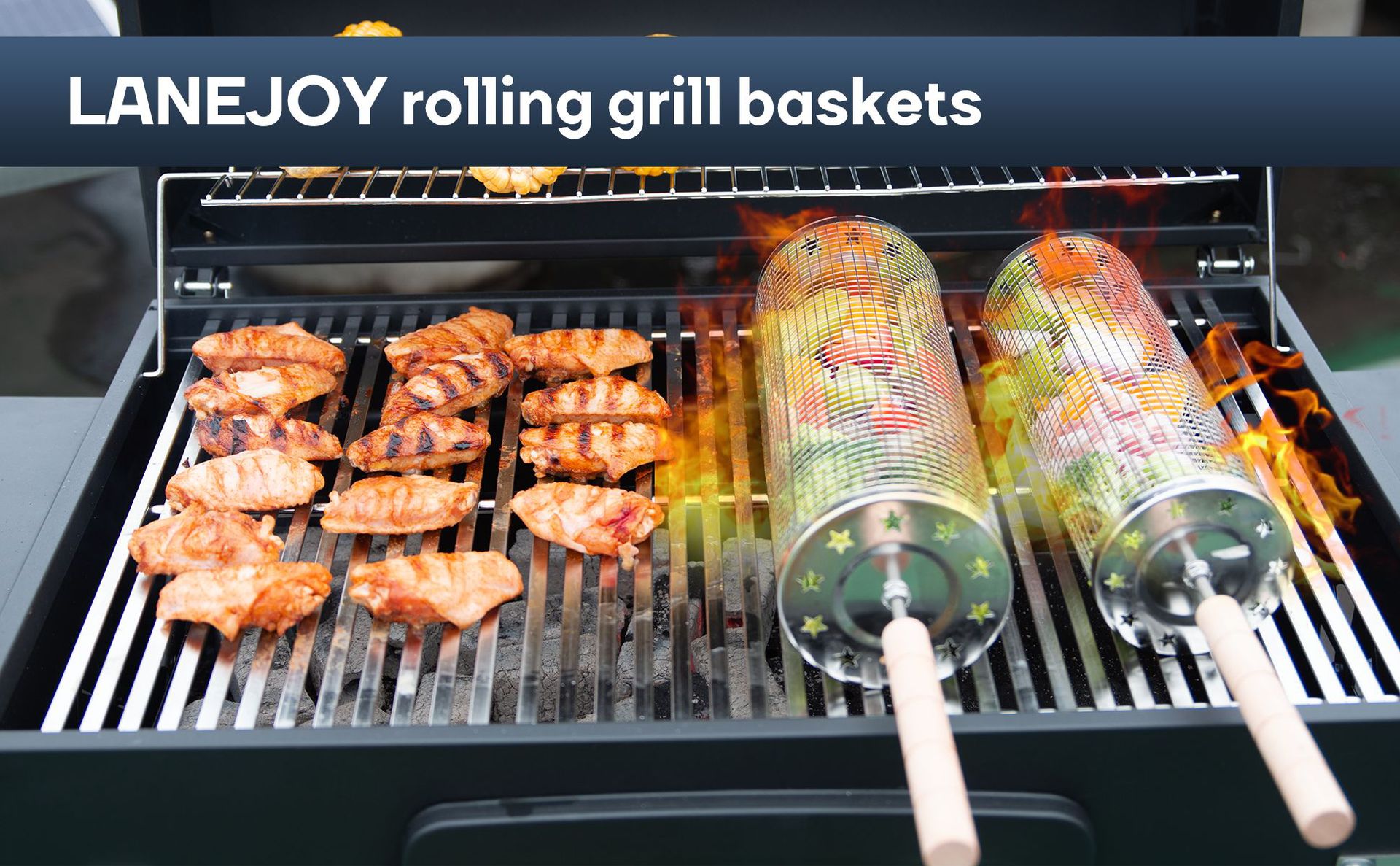 批发户外不锈钢烧烤网笼BBQ烧烤筒网筒烧烤多功能网圆筒烧烤用品详情9
