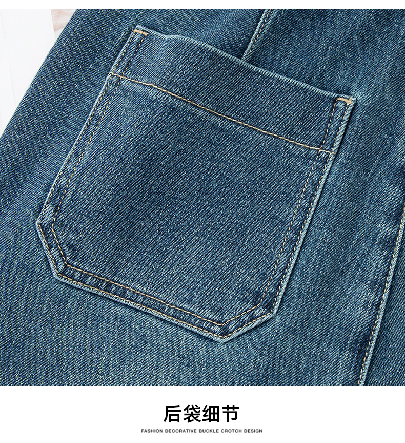 2025秋季新款窄版阔腿牛仔裤女宽松高腰小个子休闲复古直筒九分裤详情44