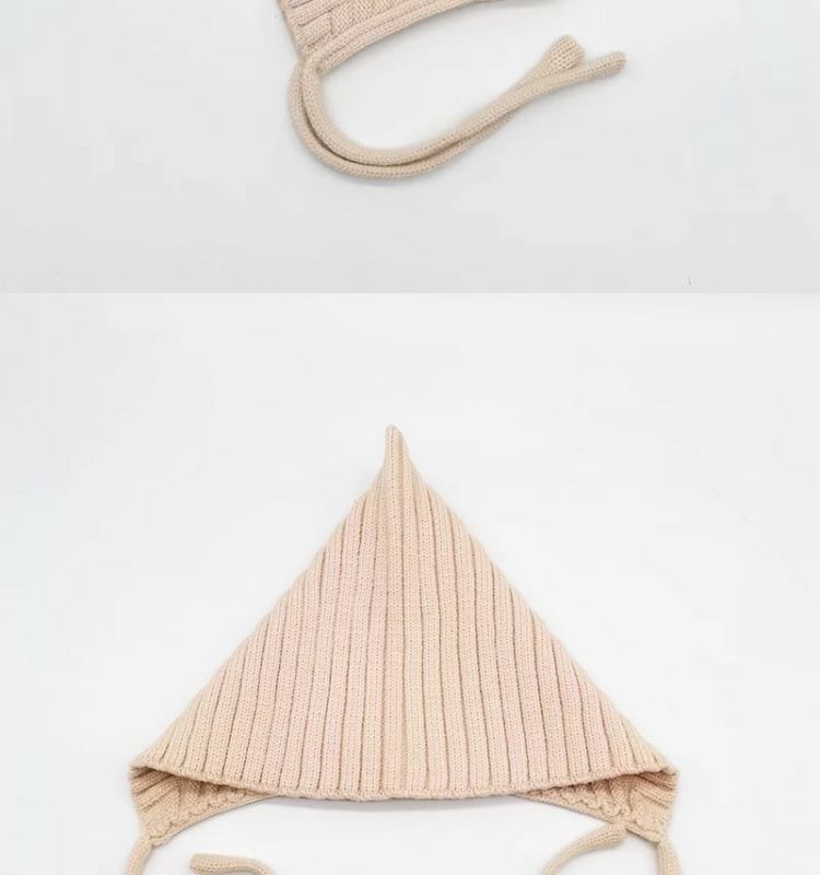 宝宝套头帽外出可爱超萌针织帽儿童百搭毛线尖尖帽婴儿保暖护耳帽详情6