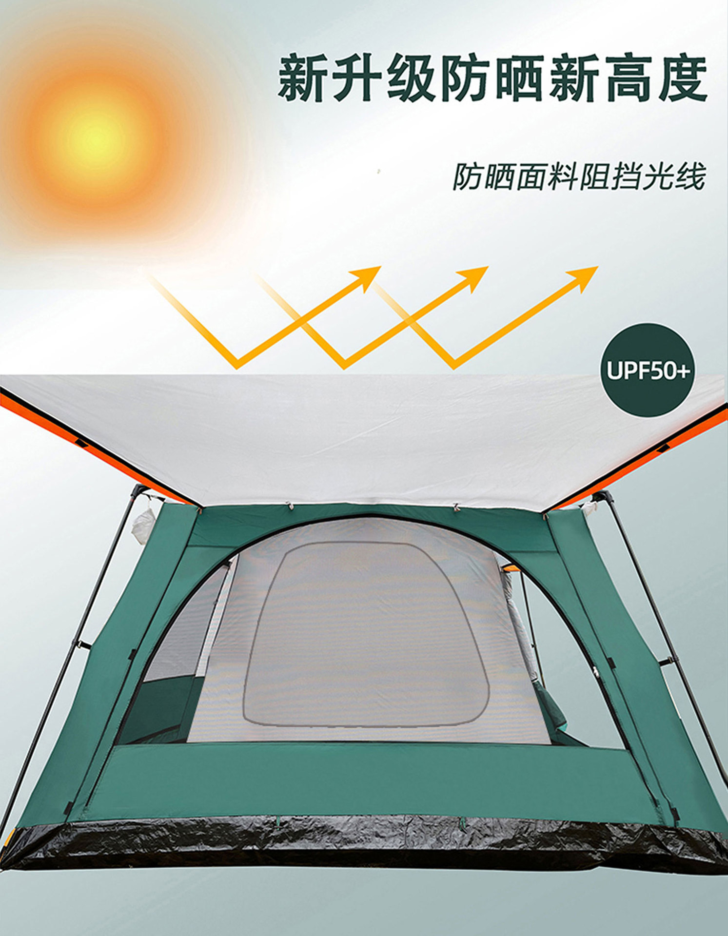 GOFUN096全系列帐篷加厚户外2室一厅防晒防水3-12人野营露营帐篷详情8