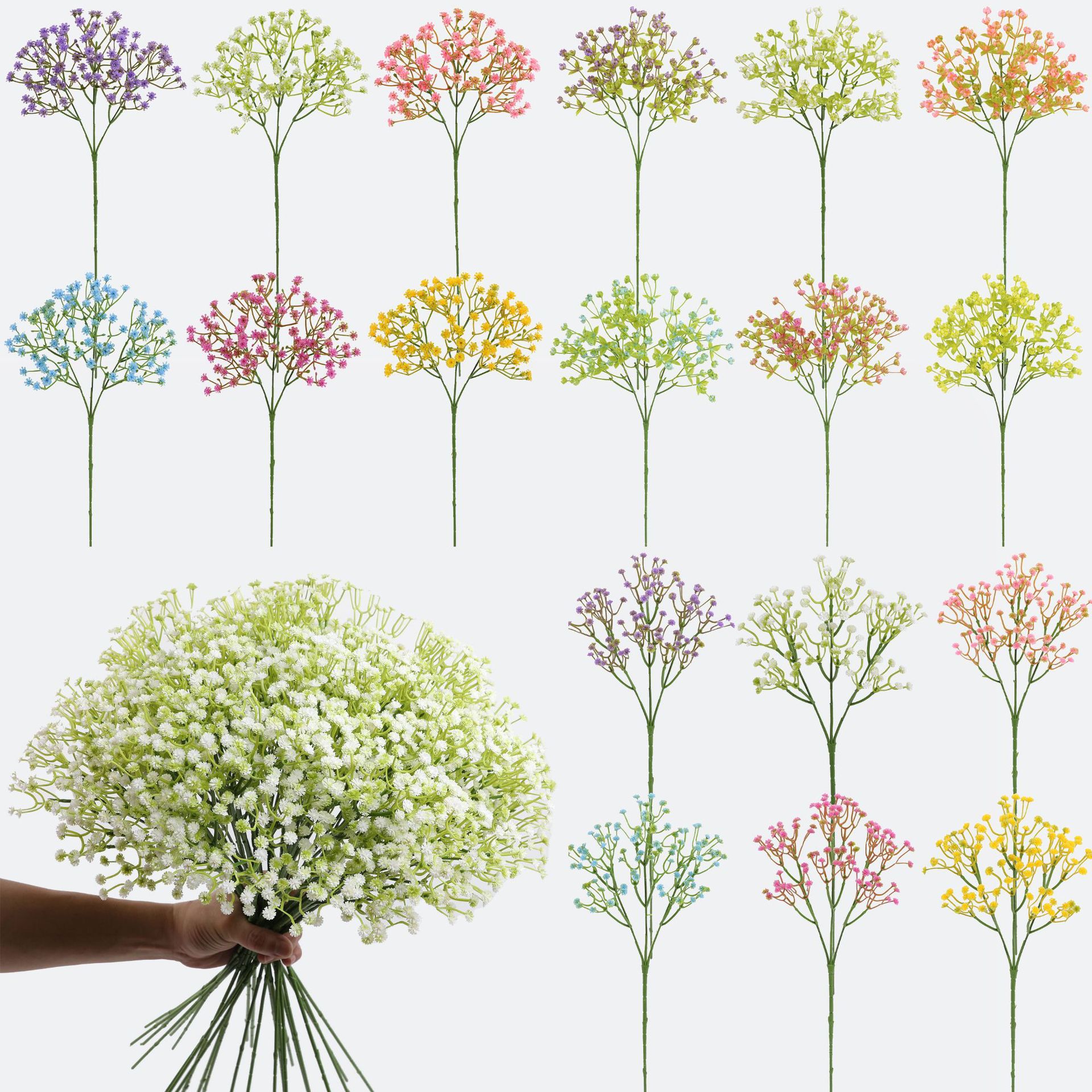 满天星仿真花束婚庆家居装饰室内酒店插花摆件办公文化仿真园艺花艺礼盒详情3