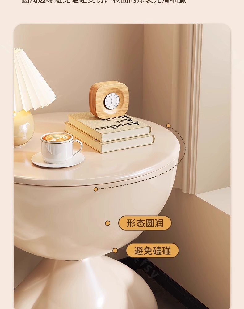 创意床头柜家用沙发边几置物架卧室阳台可移动收纳桌子茶几亚马逊详情8