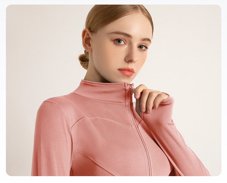 2024新款瑜伽服运动上衣加绒拉链外套女秋冬高级百搭显瘦运动户外详情23