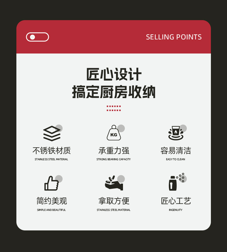 新款厨房旋转调味架多功能香料置物架免打孔不锈铁厨房收纳架批发详情4