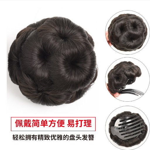 现货批发假发女九朵花抓夹盘发器花苞头新娘丸子头盘发器抓夹发包详情3