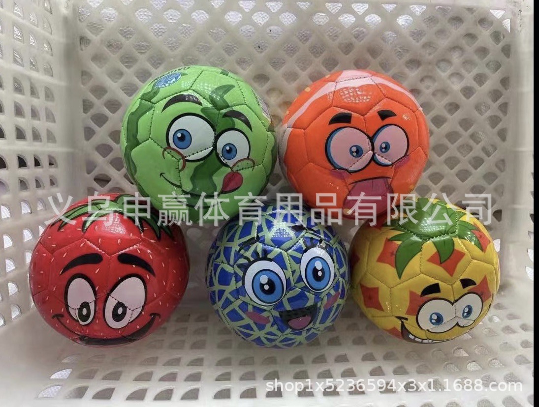 跨境新款水果系列2号足球加厚PVC充气机缝儿童足球厂家批发现货详情6