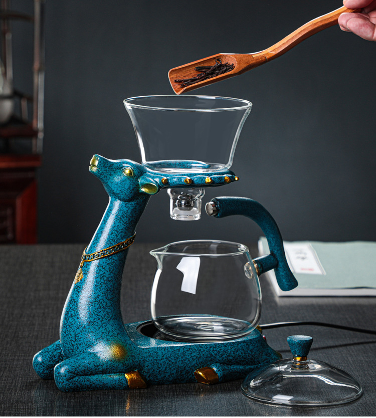 Wholesale of fully automatic glass creative tea infusers for Gongfu tea sets, household simple and lazy tea brewing sets and teapot sets pic 20