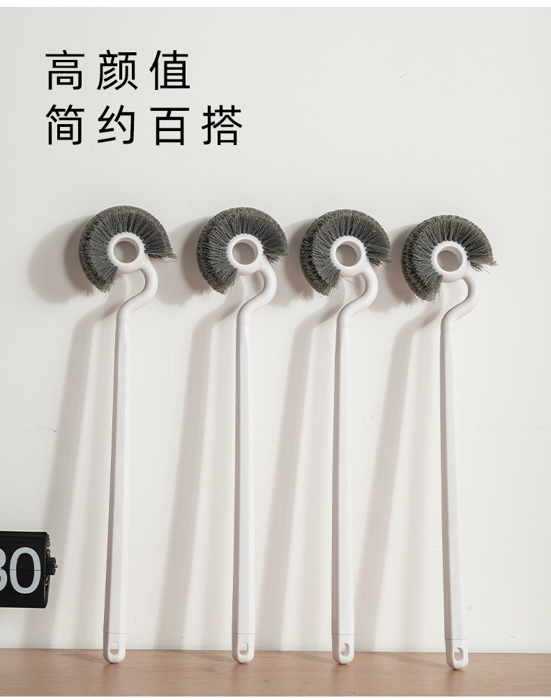 马桶刷无死角家用软毛洁厕蹲坑缝隙刷长柄壁挂洁厕刷坐便清洁刷子详情8