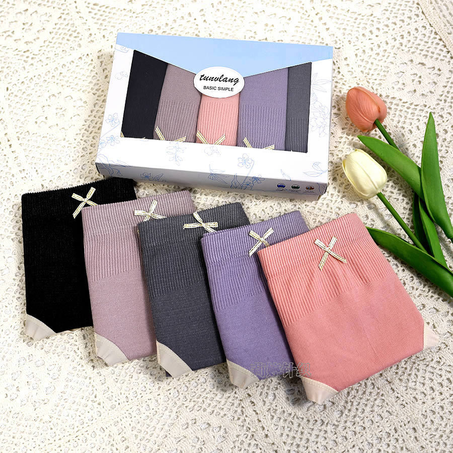 外贸无缝无痕女士内裤少女式中腰透气蝴蝶结性感舒适女生内裤批发详情12