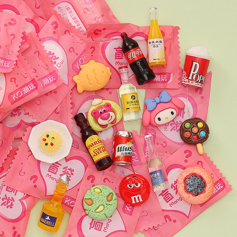 Independent wine bottles, blind bags, resin food and play bottles, mini food and snack models, role-playing decorations and ornaments pic 4