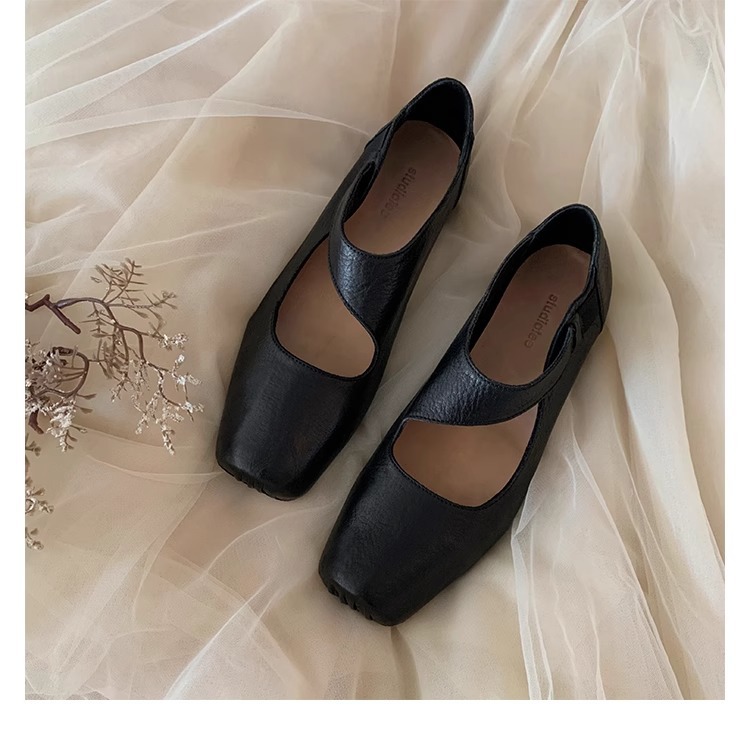 葡萄妈studiolee 高阶质感马皮方头粗跟软面小皮鞋高跟单鞋女秋款详情50