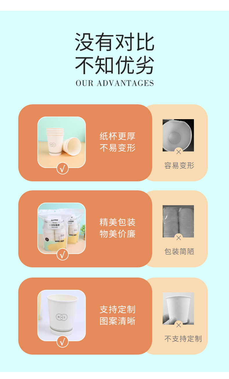 实力工厂一次性水杯 商务加厚纸杯子整箱商用家用一次性纸杯200ML详情13