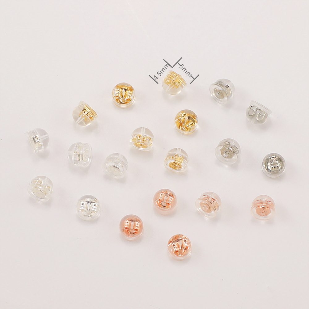 14K镀金保色弹性硅胶耳堵 汉堡耳塞 防掉滑透明柔软环保耳钉针 手链款式可选详情13