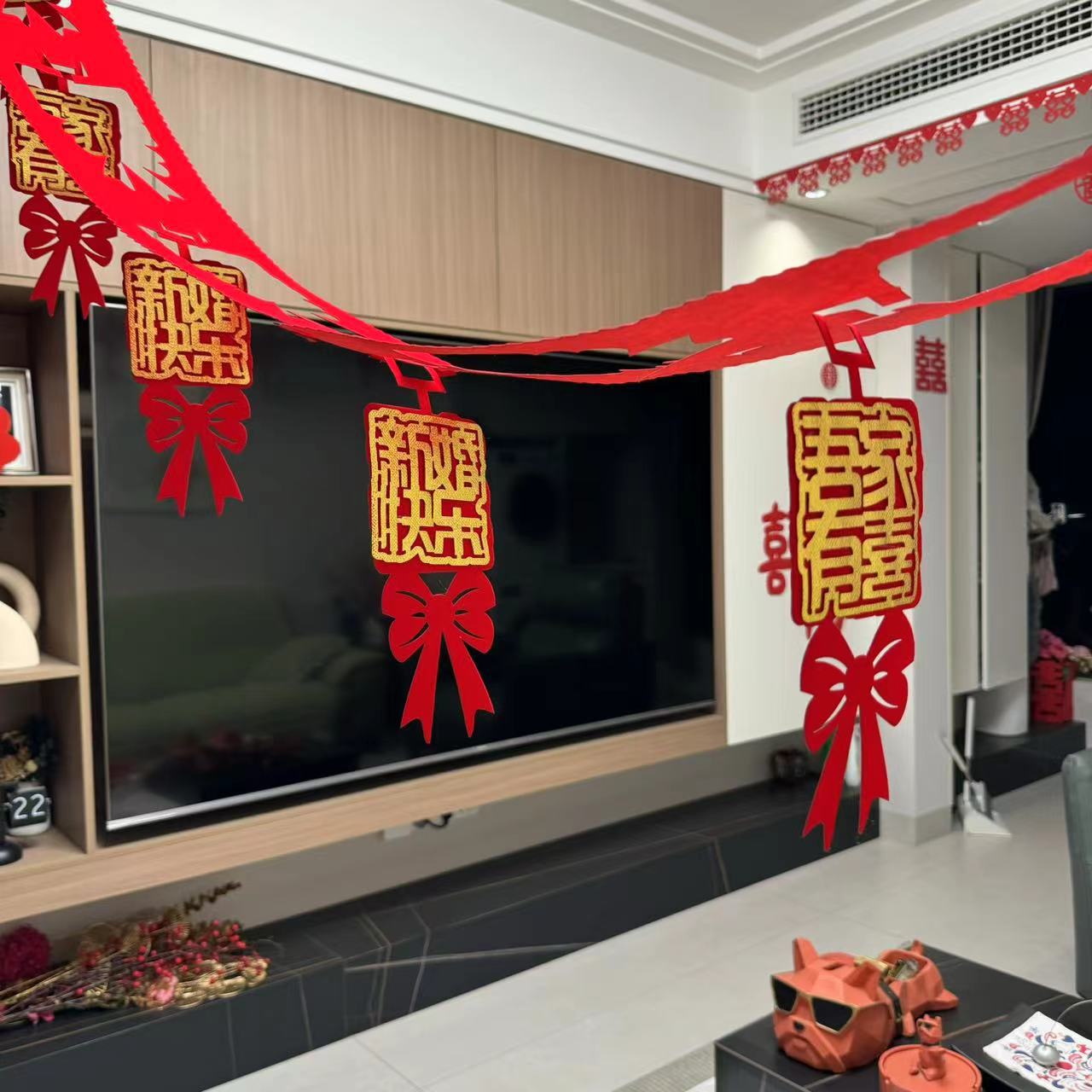 结婚用品婚房客厅房间装饰拉花创意新房婚礼布置套装婚庆大全喜字详情4