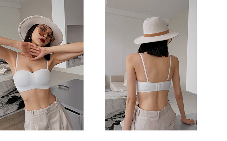 Strapless shaping underwear for women, anti-slip side retraction, small chest retraction, seamless, strapless, and sexy bra cover without steel rings pic 16