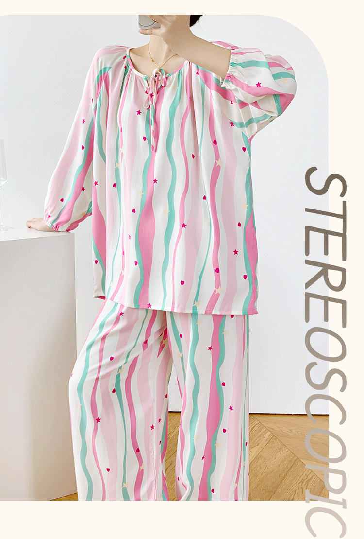 New long-sleeved Chinese-style cotton and silk pajamas for women in spring and autumn, worn on the outside, exude a sense of high-end new Chinese-style summer home pic 8