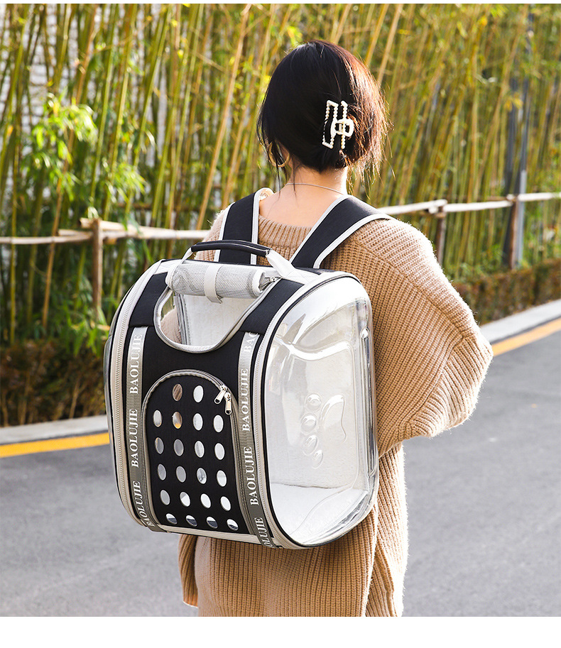 Pet bags, portable bags for going out, multi-purpose transparent space capsule hand-held cat bags, large-capacity two small cat backpacks pic 9