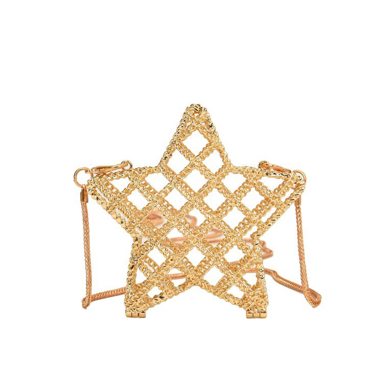 跨境2024夏新款小香风镂空金属星星包晚宴包单肩斜挎气质链条女包详情187