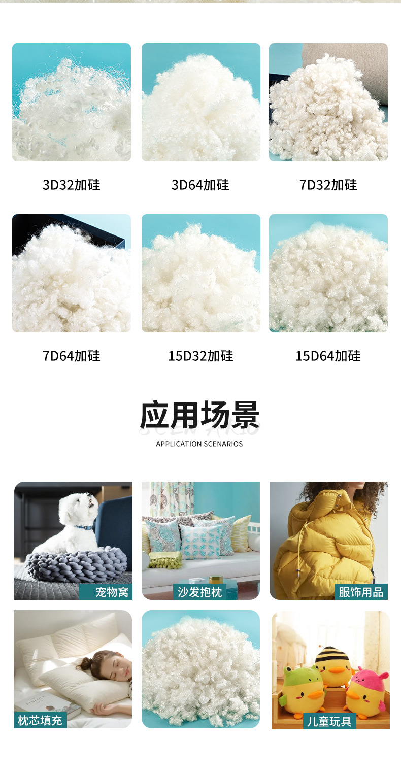 再生毛绒玩具专用填充棉再生PP棉三维螺旋中空涤纶短纤公仔填充物详情8