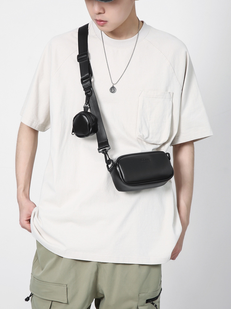 2026新款PU男士斜挎包韩版休闲小方包ins单肩包潮男情侣背包代发详情34