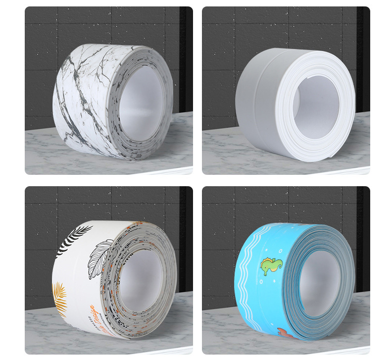 自粘式美缝贴厨房水槽挡水条厨卫防水胶带卫生间防霉美缝贴马桶贴详情24