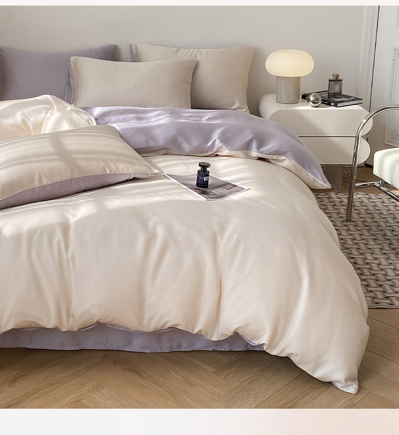 2025夏季纯色冰丝四件套a类凉感床单被套宿舍三件套南通床上用品4详情10