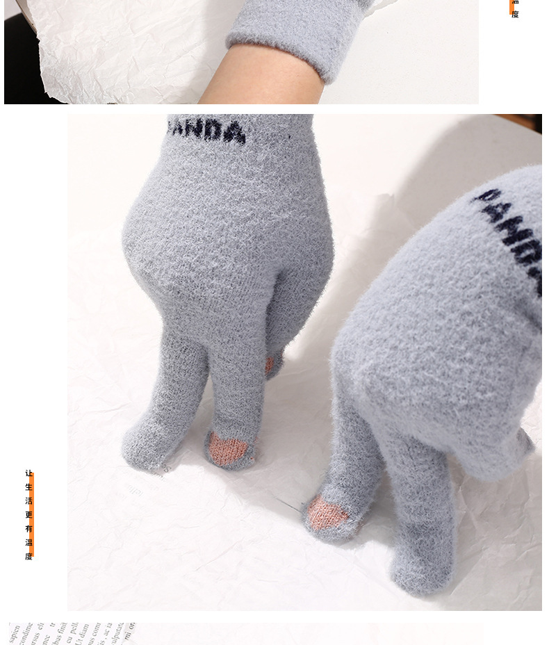 小熊触屏手套秋冬季女加绒加厚户外保暖骑行骑车棉手套厂家批发详情7