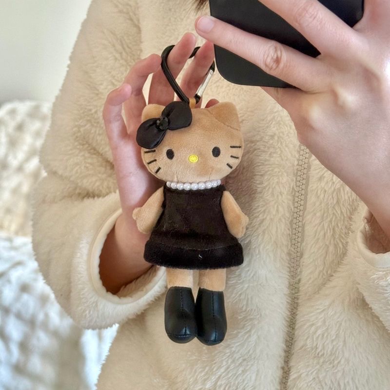 Кошечка с длинными чёрными ногами, сумочка с плюшевыми игрушками, рюкзак с игрушками, висящий с любовью на цепочке для ключей pic 1