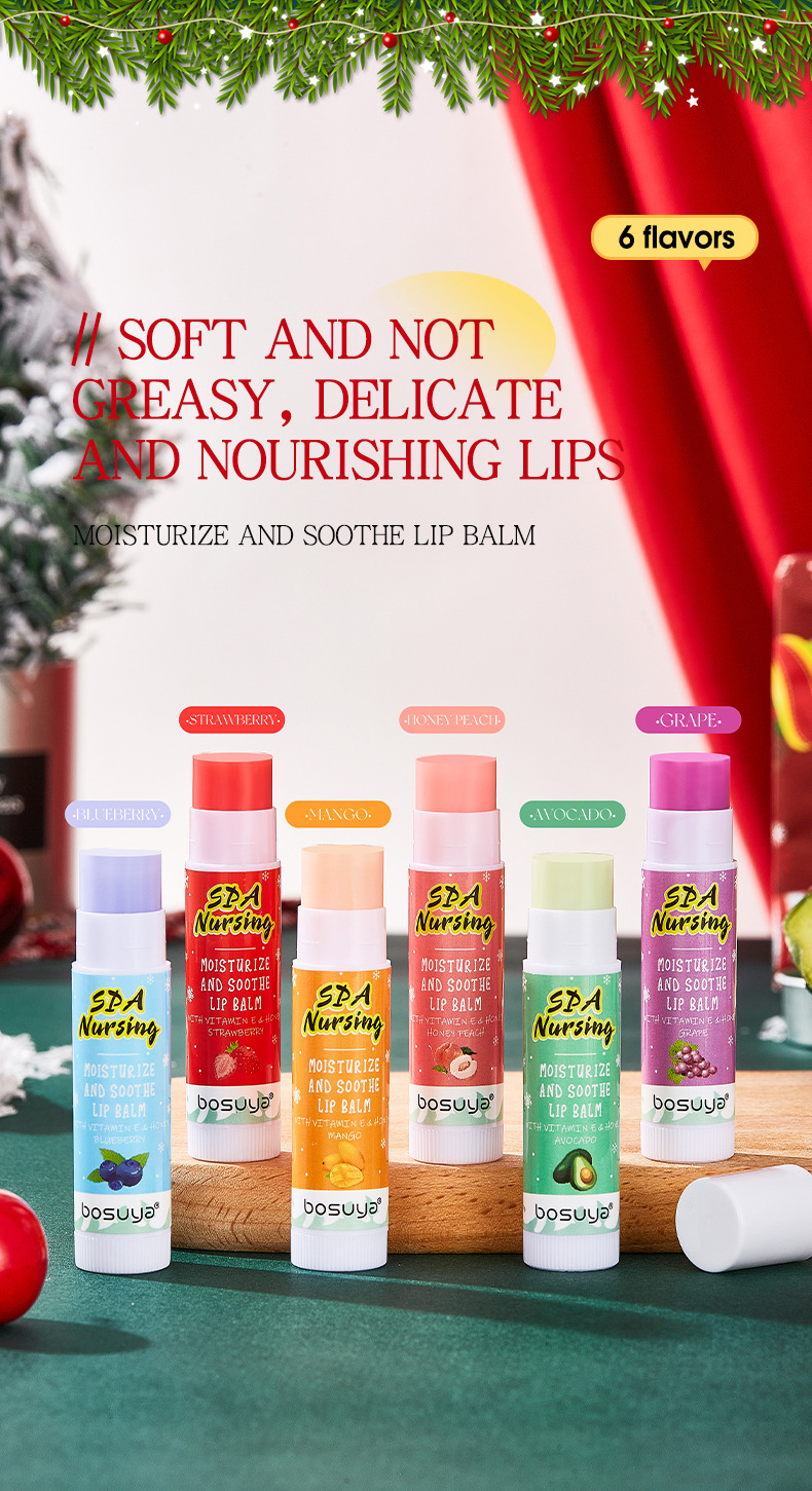 【 Cross-border Exclusive 】bosuya Christmas Lip Balm Hydrates, moisturizes, prevents dryness and cracking, and reduces lip lines. A bestseller on Amazon pic 12