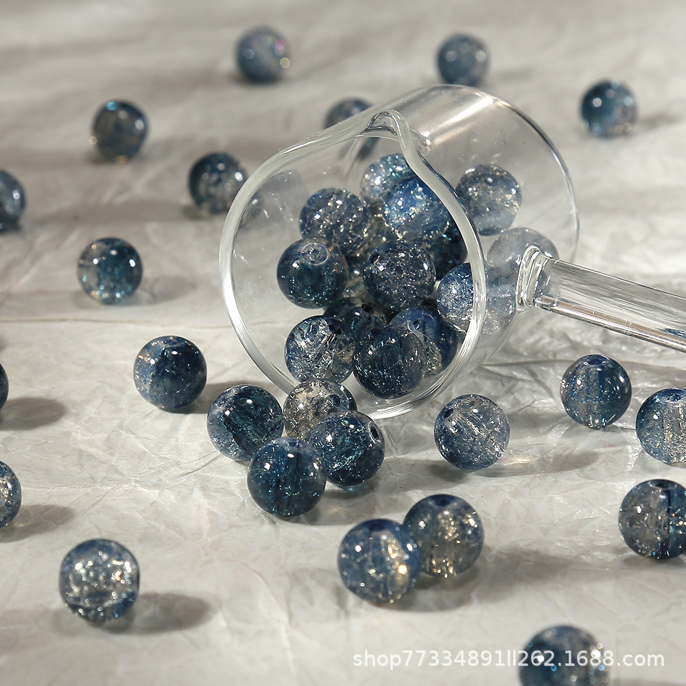 10mm【蛋白碎系玉碎珠】爆花琉璃珠手工diy手链串珠散珠饰品配件详情6