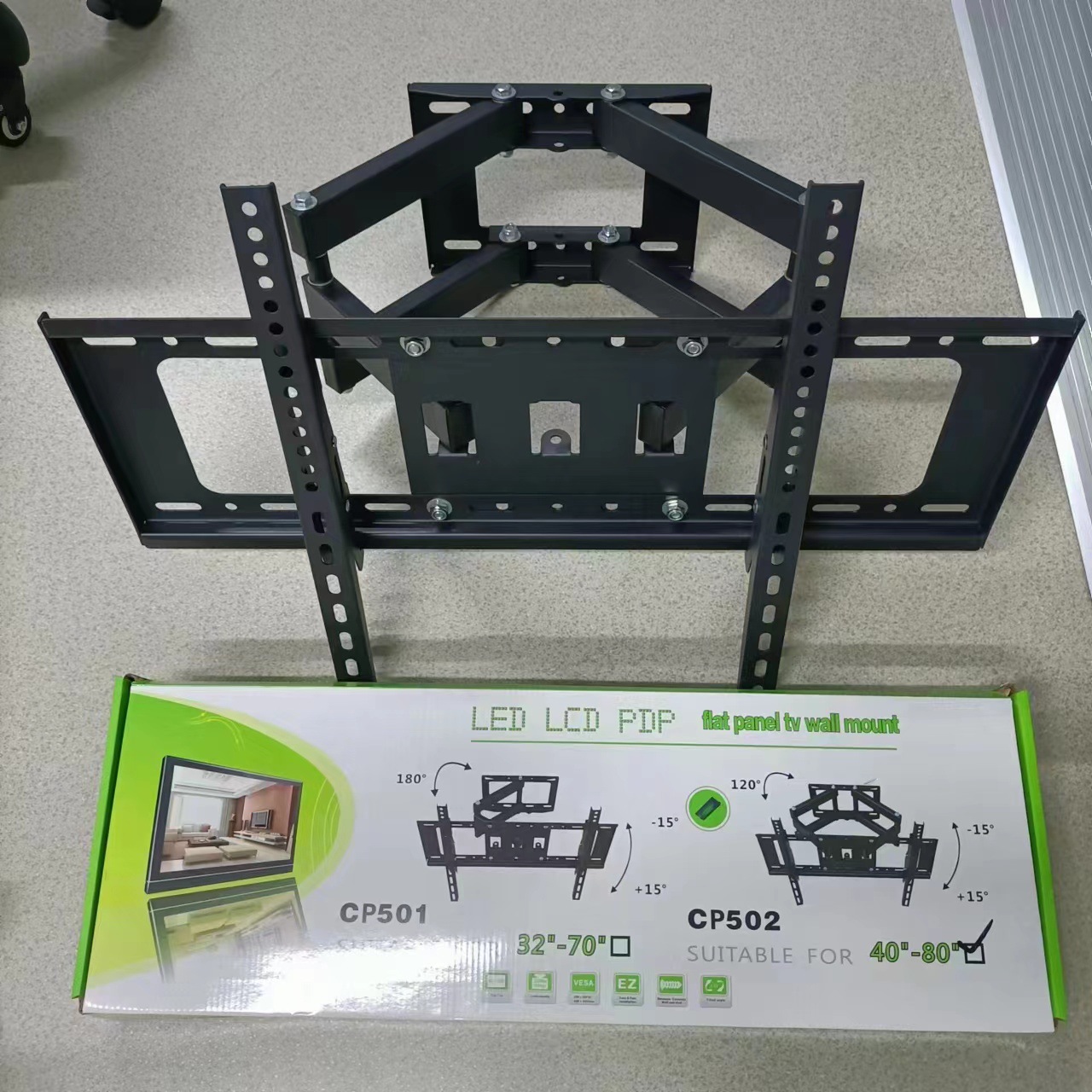 Telescopic swing TV stand, LCD TV swing TV hanging rack, single-arm and double-arm telescopic TV stand pic 16