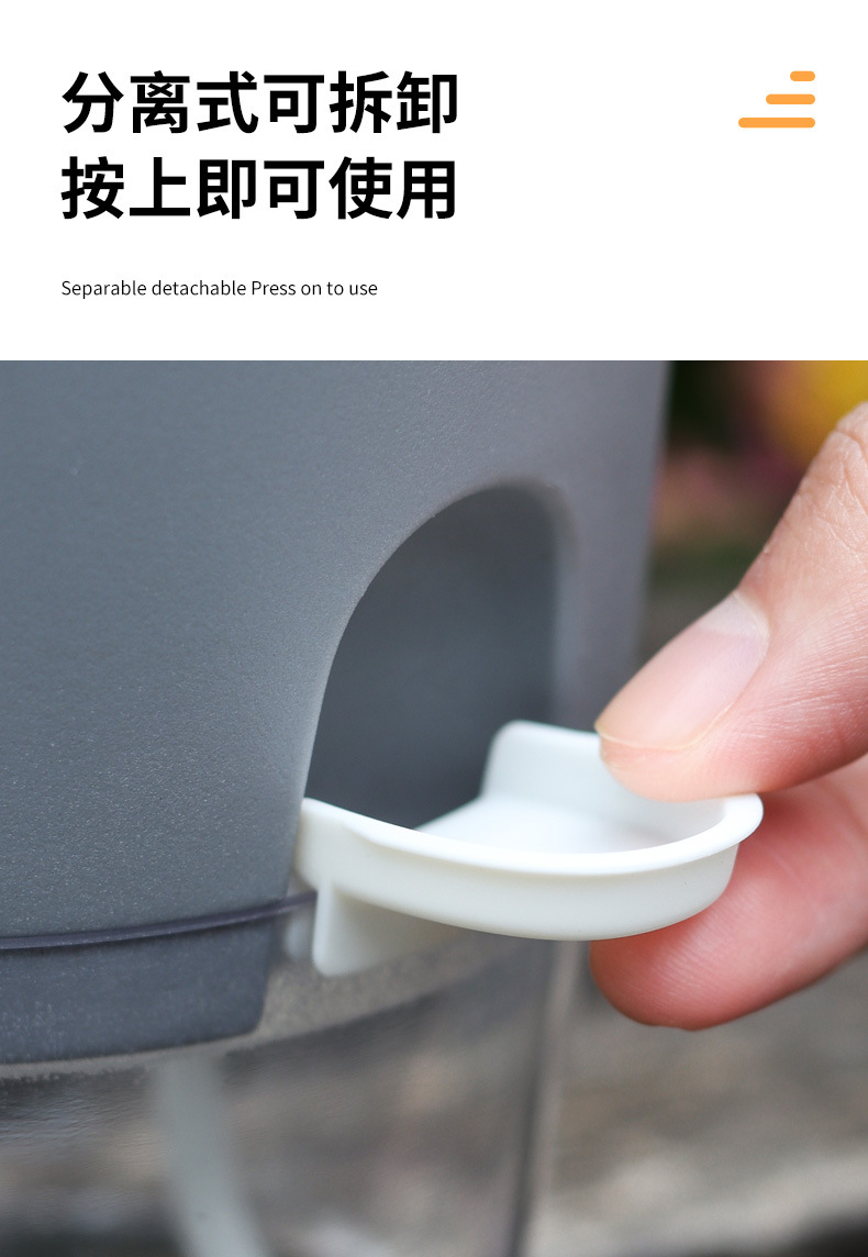 跨境工厂现货批发透明塑料懒人花盆双层简约自吸水棉绳亚马逊园艺详情24