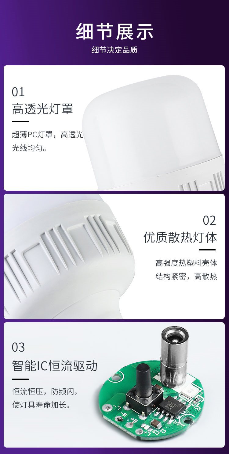 摆摊夜市灯可充电应急家用led灯泡照明灯超亮户外露营灯地摊专用详情10