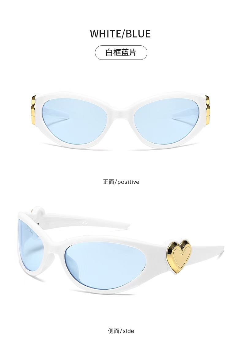 New cross-border fashion heart-shaped sunglasses, Internet celebrity personality Y2K millennium Spice Girl style jelly gummy heart sunglasses pic 13