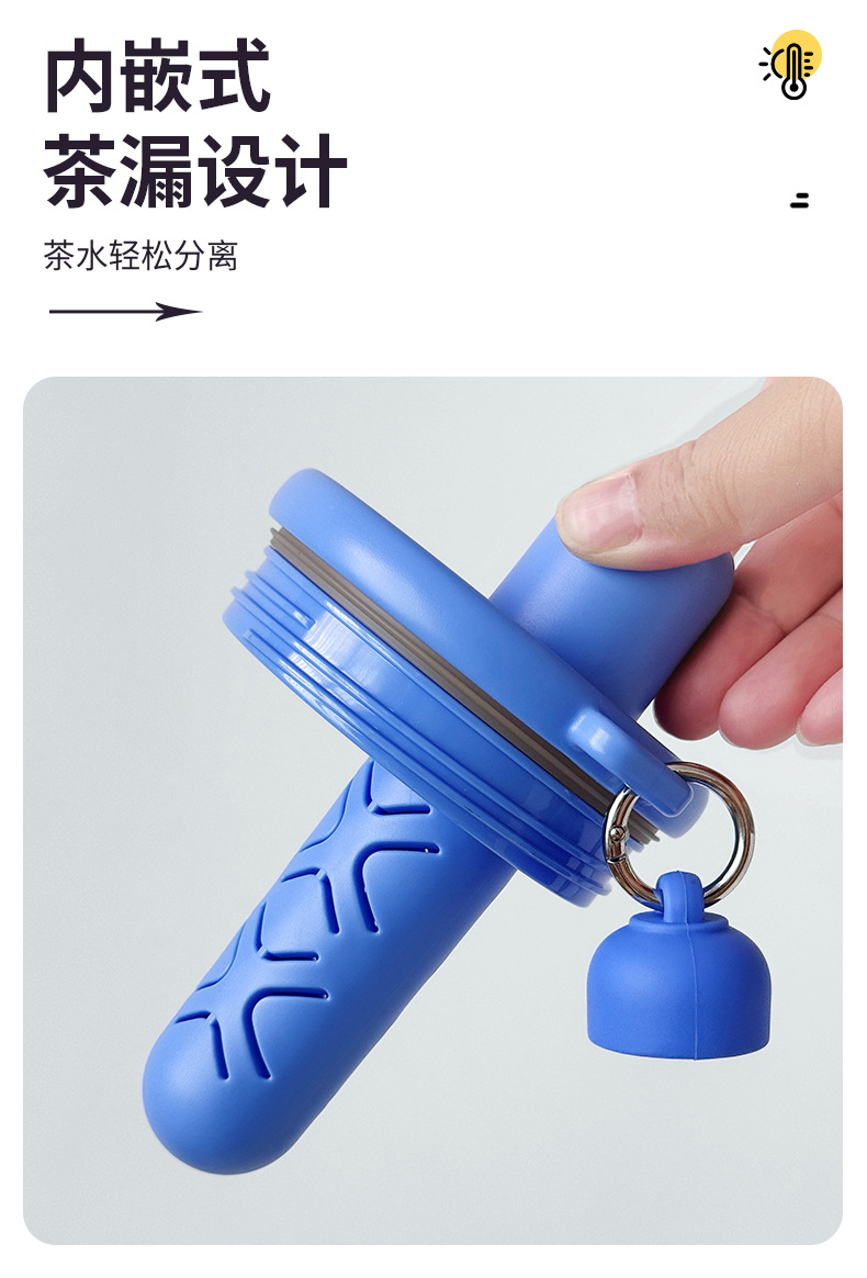 Snoopy Handle ice cup Coffee milk tea cold preservation 1200ml large capacity stainless steel insulated cup tea and water separation pic 8