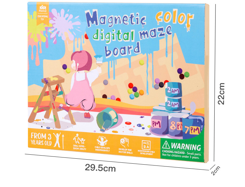Baby magnetic color classification, positioning, counting board, pen movement maze, math enlightenment, cognitive matching, wooden toys pic 125