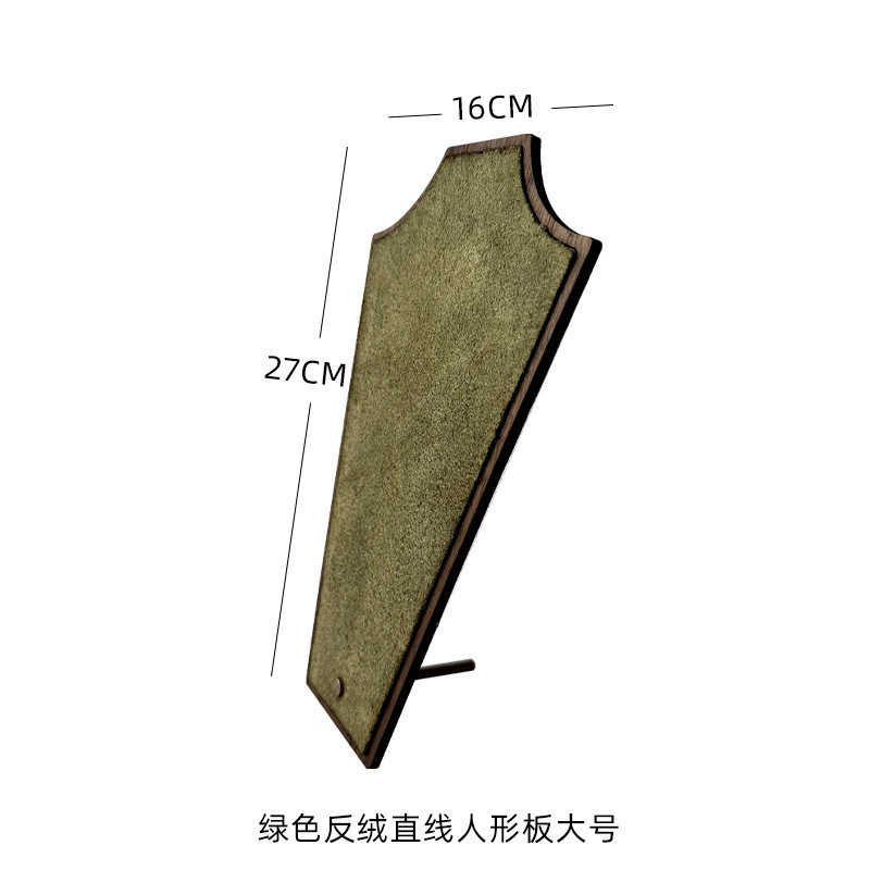 实木复古首饰展示架套装绿绒珠宝展示道摆件古风饰品店详情7