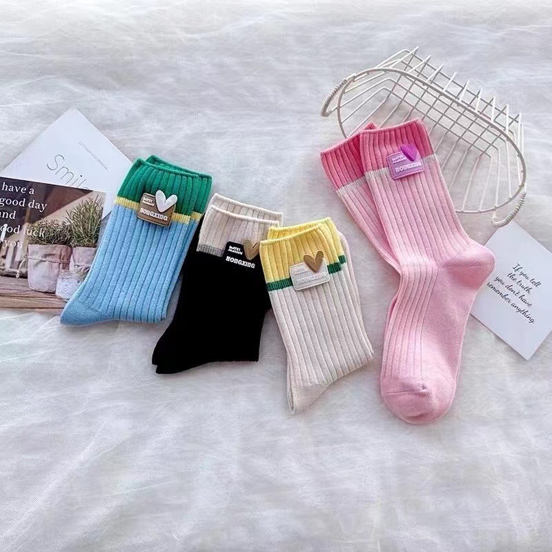 新款严选新年儿童袜子多巴胺女童中大童韩版中筒袜宝宝袜童袜批发详情7