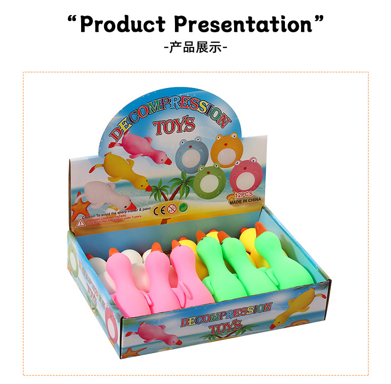 Big white goose flour duck stress-relieving toy, cute rubber slow-rebound duck, popular cartoon stress-relieving toy wholesale pic 10